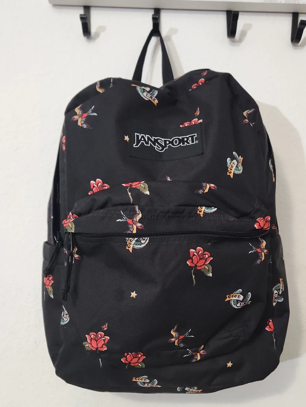 ​JanSport SuperBreak Traditional Tattoo Flash Print Backpack | Rose Swallow Good